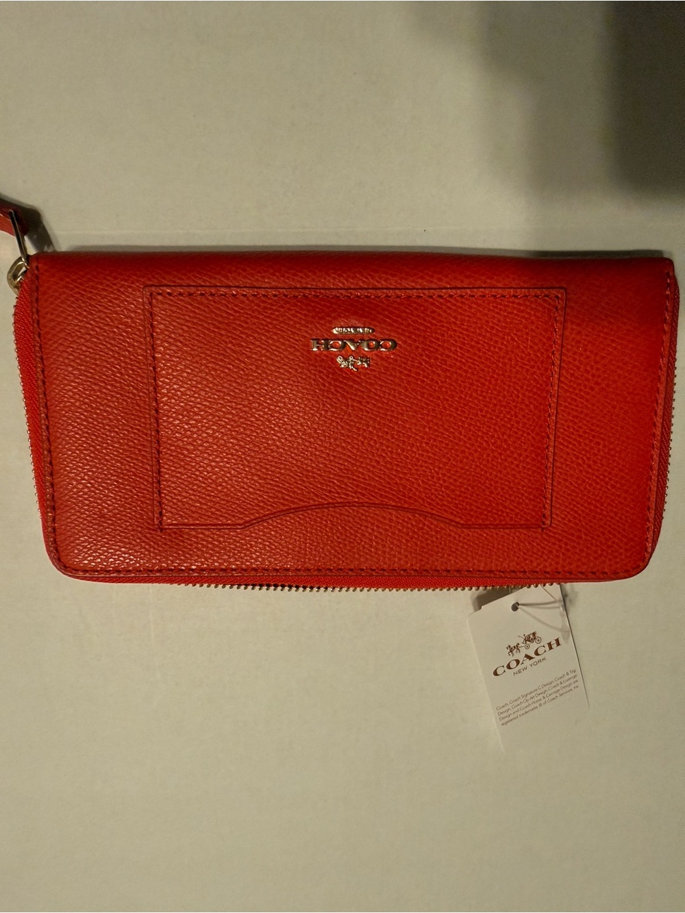 Coach NWT IM/Cardinal Accordion Crossgrain Leather Zip‎ Wallet 58411E